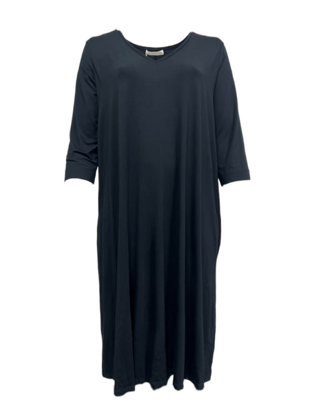 Marina Rinaldi Women's Black Olgaeasy Jersey Dress NWT