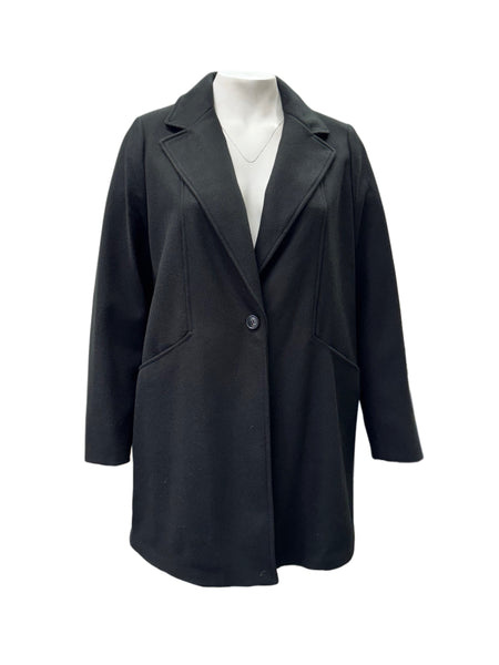 Marina Rinaldi Women's Black Olio Button Closure Coat NWT