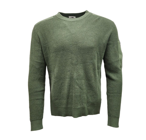 HoodLamb Men's Olive Patch Soft Stretchy Hemp Sweater 420 NWT