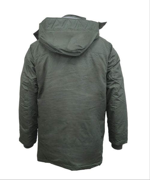 HoodLamb Men's Olive Green Hemp 2-1 Parka with Vest 420 MWJ007 NWT