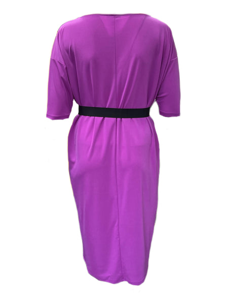 Marina Rinaldi Women's Purple Olivetta Jersey Dress Size L NWT