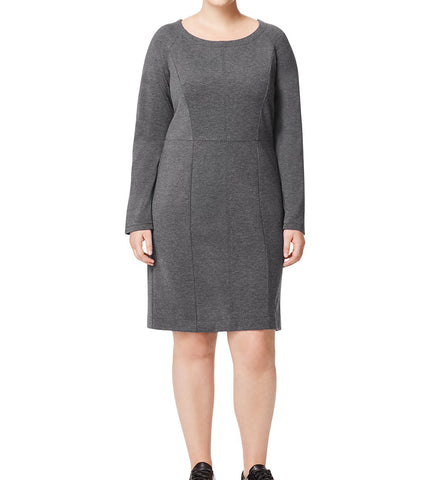 MARINA RINALDI Women's Grey Olivetta Sheath Jersey Dress $380 NWT