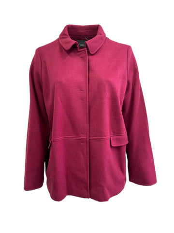 Marina Rinaldi Women's Bordo Olivo Button Down Coat NWT