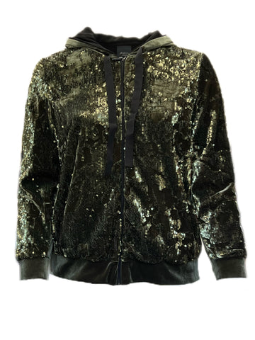 Marina Rinaldi Women's Green Olmio Sequined Jacket Size S NWT