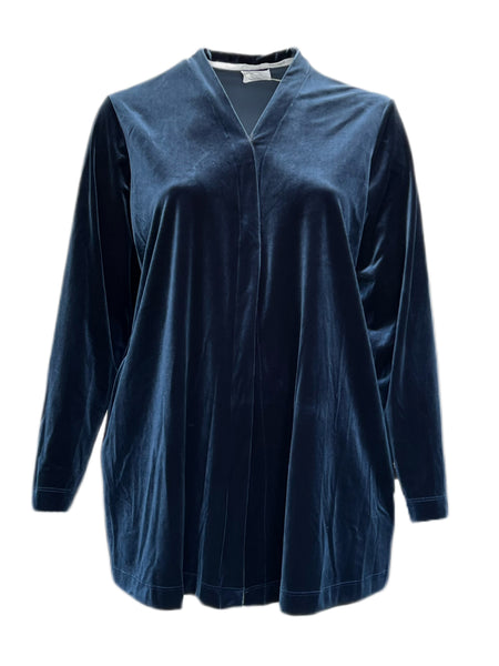 Marina Rinaldi Women's Blu Marino Ombria Velour Jacket NWT