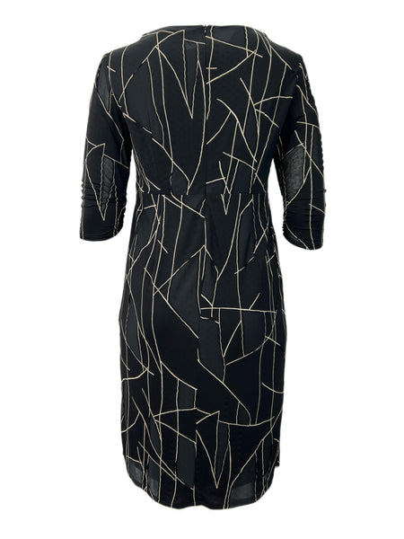 Marina Rinaldi Women's Black Ombra 3/4 Sleeve Jersey Dress Size 12/W21