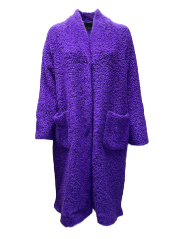 Marina Rinaldi Women's Purple Ondoso Button Closure Coat NWT