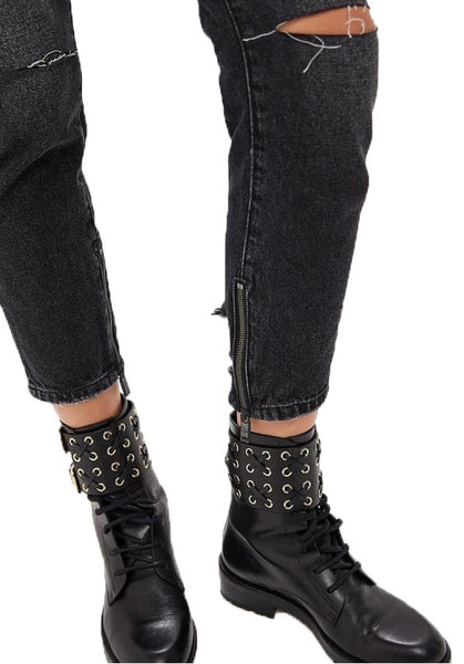 ONE TEASPOOON Women's Black Sea Distressed Freebirds Jeans $150 NWT