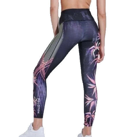 ONZIE Women's Pink Origami Graphic High Rise Midi Leggings $74 NWT