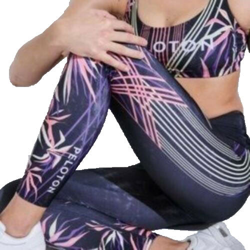 ONZIE Women's Pink Origami Graphic High Rise Midi Leggings $74 NWT