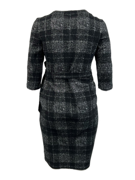 Marina Rinaldi Women's Black Opera Wool Blended Wrap Dress Size 12W/21 NWT