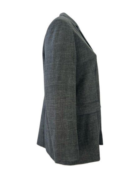 Marina Rinaldi Women's Grey Orfeo Notch Collar Blazer NWT