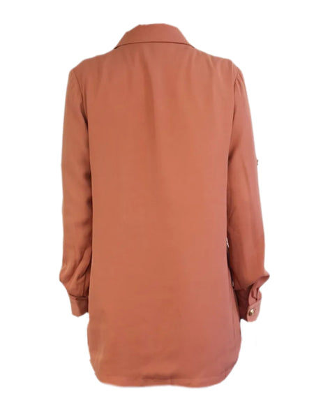 MADISON THE LABEL Women's Orange Convertible Sleeve Blazer #MS0073 X-Small NWT