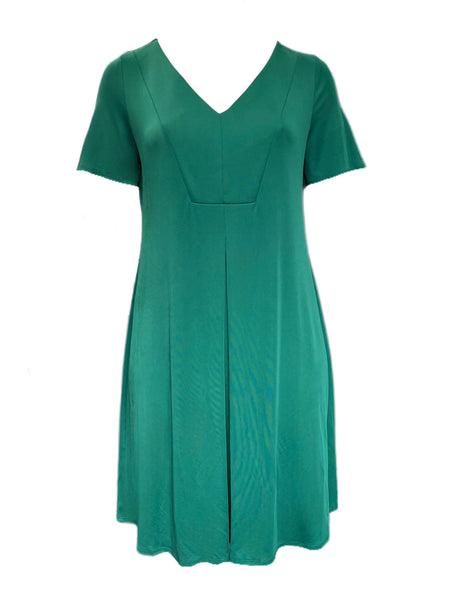 Marina Rinaldi Women's Green Ortensia Jersey A Line Dress Size M NWOT