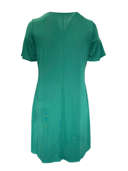 Marina Rinaldi Women's Green Ortensia Jersey A Line Dress Size M NWOT