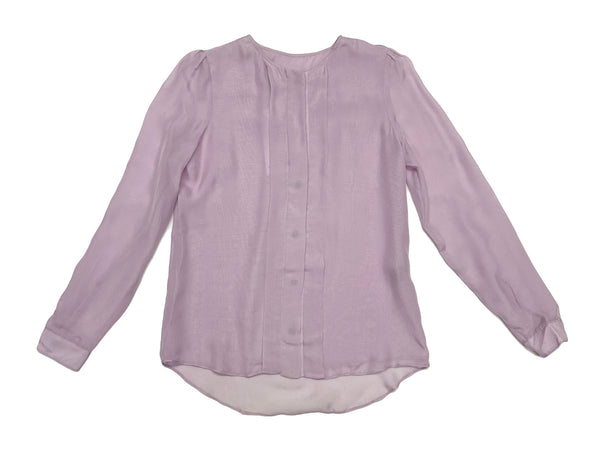 Hanley Mellon Women's Collarless Chiffon Military Blouse