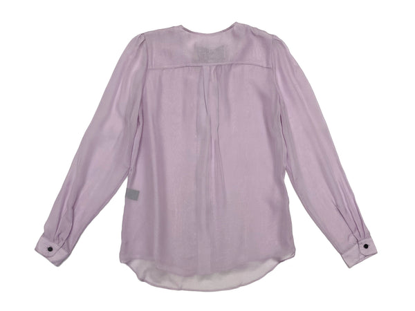 Hanley Mellon Women's Collarless Chiffon Military Blouse