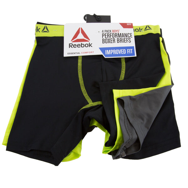 REEBOK Boy's 4 Pack Performance Boxer Briefs NEW