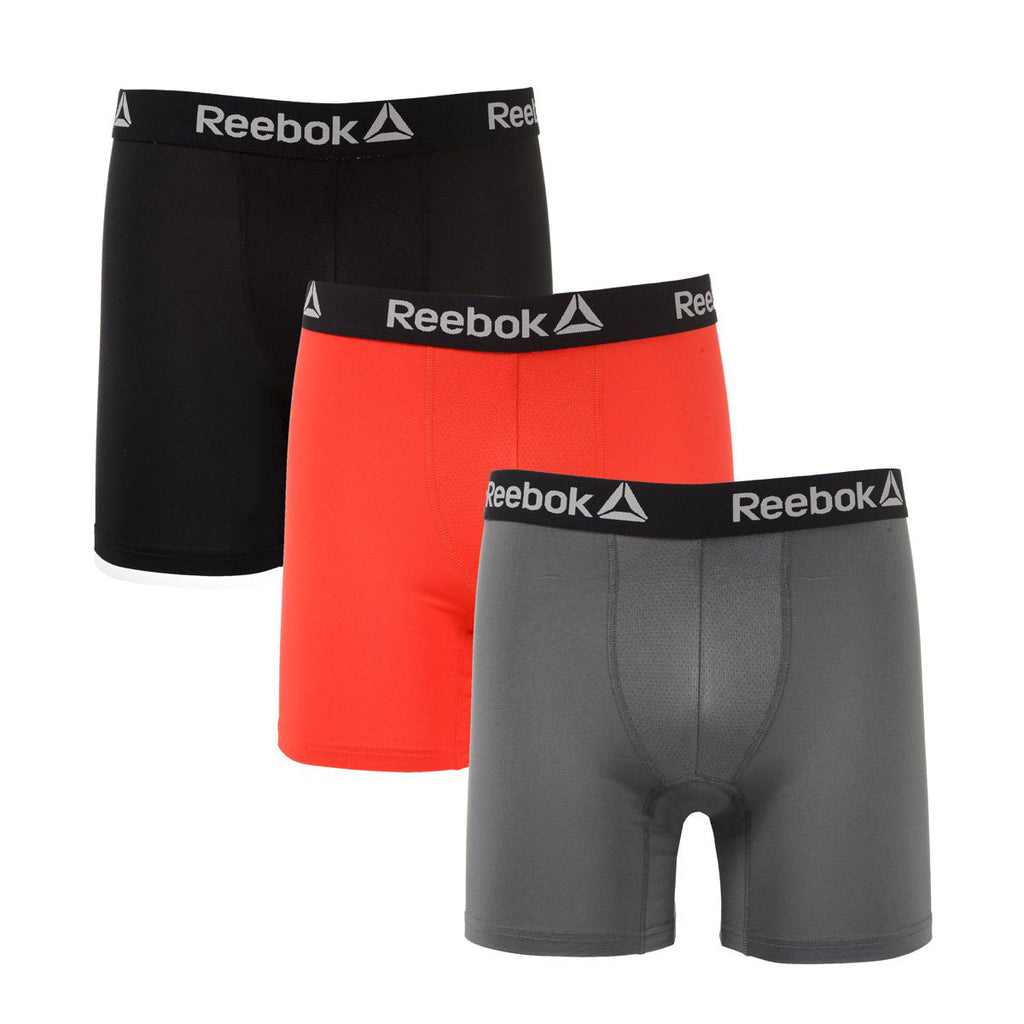 REEBOK Men's Red/Black 3 Pack Boxer Briefs NEW