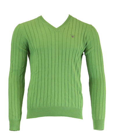 Gant Men's P.N. Cotton Rib V-Neck, Medium, Kiwi