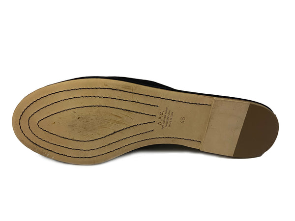 A.P.C. Men's Dark Navy Suede Smoking Slippers $275 NWOB