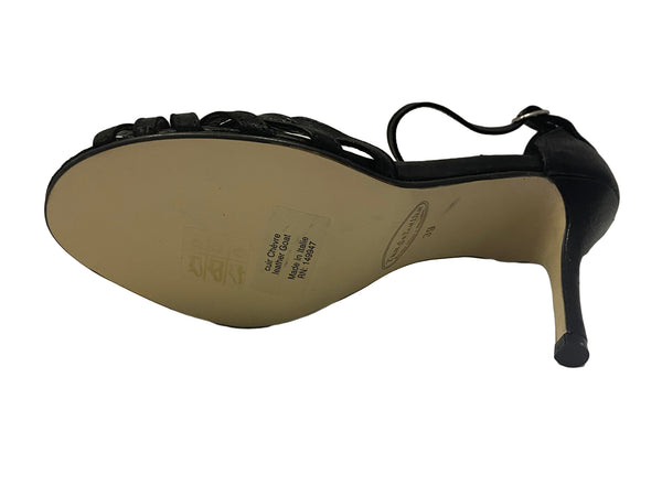 A.P.C. Tango Leike Women's Black Leather Sandals $435 NWOB