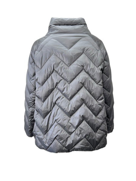 Marina Rinaldi Women's Pearl Grey Panca Quilted Jacket NWT