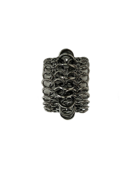 Max Mara Women's Grey Panda Chain 5 Strand Chain Wide Bracelet One Size NWT