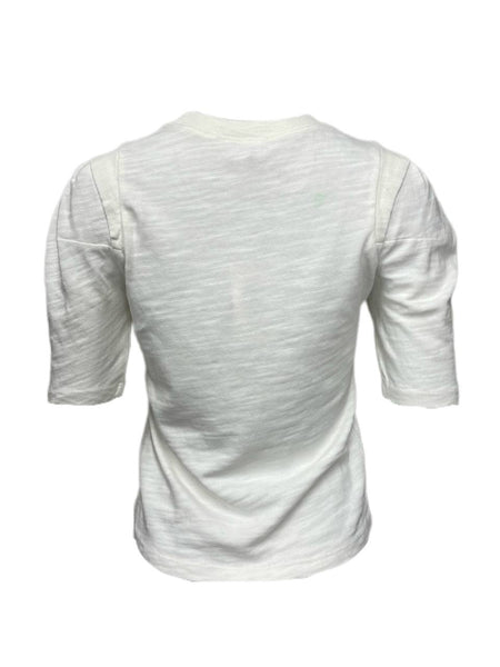FRAME Women's Vintage Blanc Pleated Panel Tee Top Size XS NWT