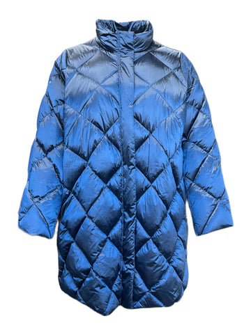 Marina Rinaldi Women's Blue Parola Quilted Jacket NWT