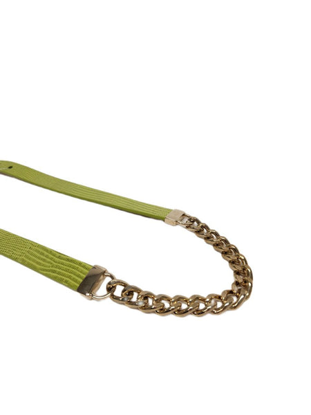 Max Mara Women's Pastel Green Pazzo Leather Buckle Closure Belt Size M NWT