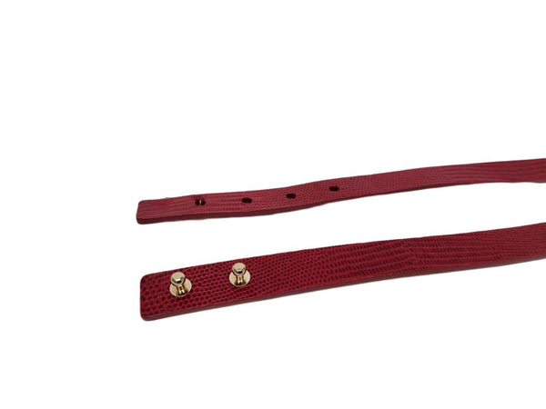 Max Mara Women's Red Pazzo Leather Buckle Closure Belt NWT