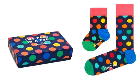 HAPPY SOCKS 2 Peas in a Pod Gift Set Socks for Parent and Child 0-12m and 10-13