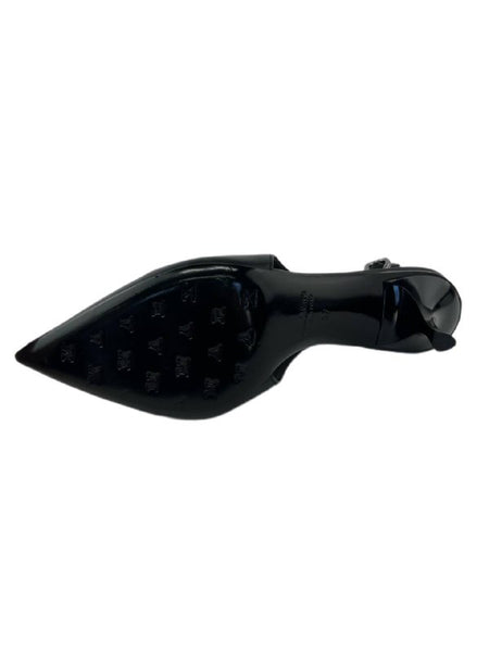 Max Mara Women's Black Peck Slingback Leather Pumps Size 7 NWT