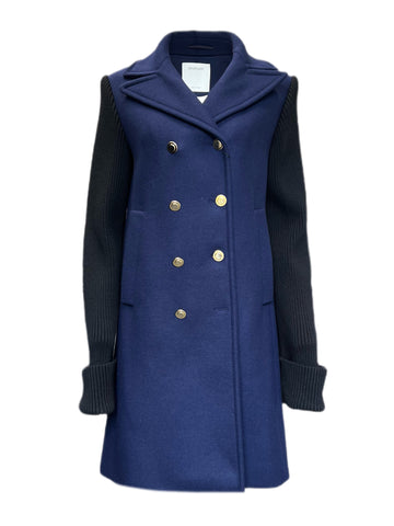 Max Mara Women's Midnight Blue Pelota Wool Blend Coat Size 8 NWT