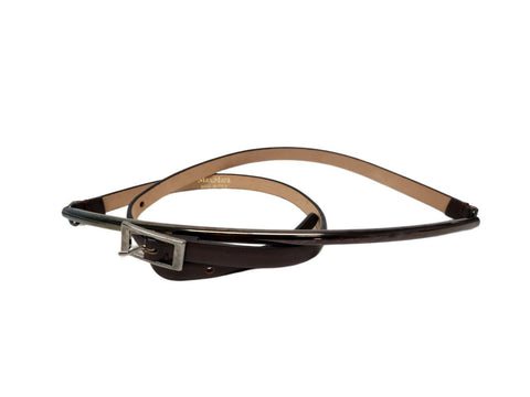 Max Mara Women's Moro Pepaia Leather Buckle Closure Belt Size M NWT