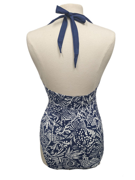 Pez D'or Maternity Navy Sealife One Piece Swimsuit Retail $95 NWT