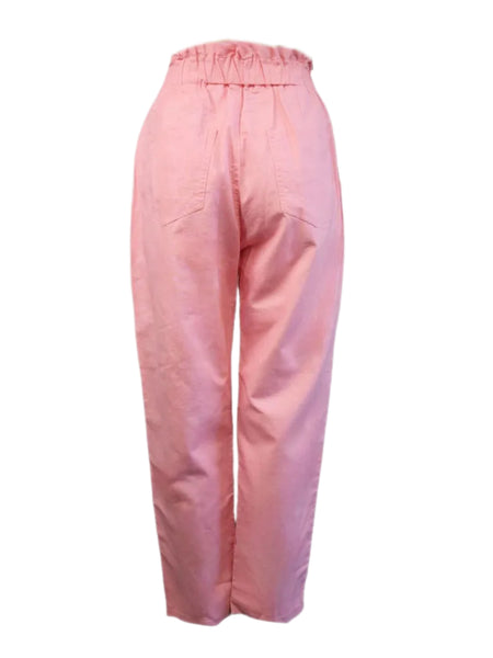 MADISON THE LABEL Women's Pink Cotton Full Length Pants #MS0219 X-Small NWT