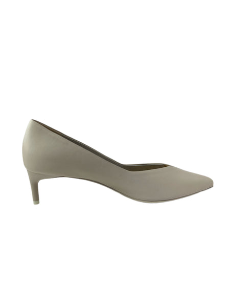 Max Mara Women's Ivory Pinrose Kitten Heel Leather Pumps Size 7 NWT