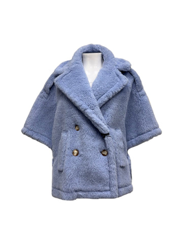 Max Mara Women's Blue Placido Button Closure Coat NWT