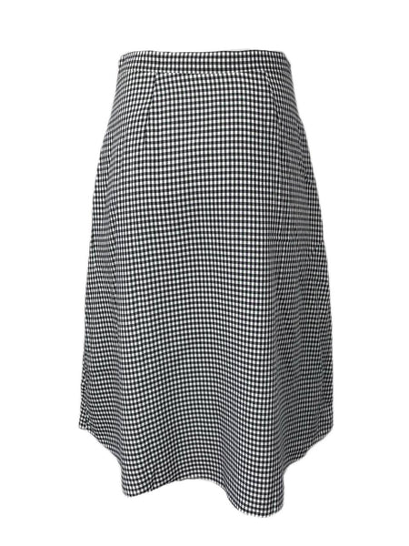 LOFT Women's Black and White Plaid Midi Skirt NWT