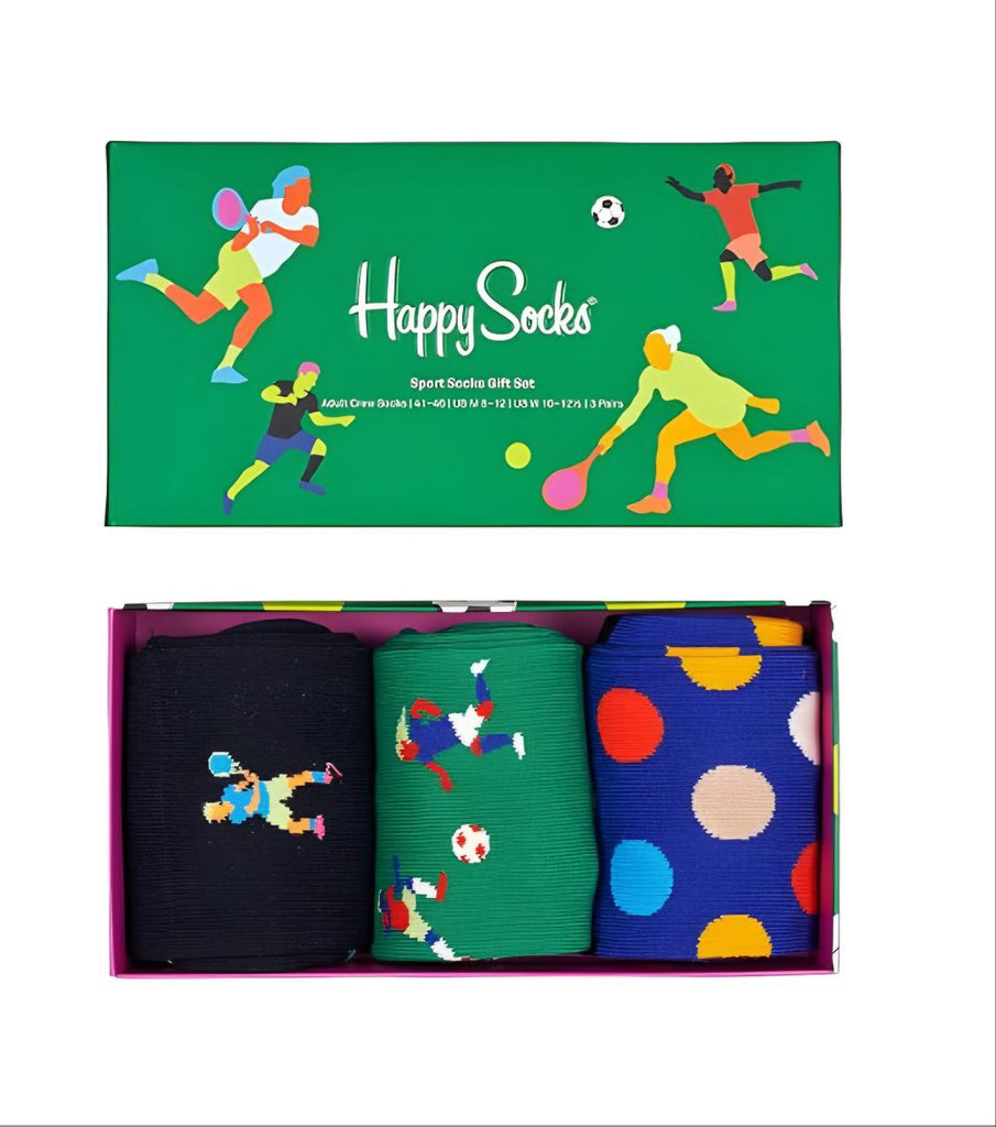 HAPPY SOCKS Unisex Look Good Play Good 3 Pairs Socks Gift Set Size 10-13 NWB