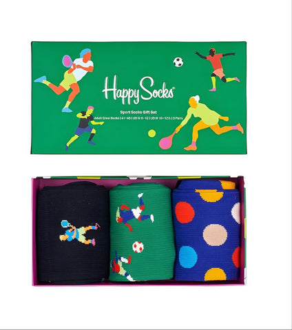 HAPPY SOCKS Unisex Look Good Play Good 3 Pairs Socks Gift Set Size 10-13 NWB