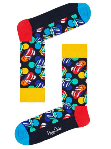 HAPPY SOCKS x Rolling Stones Women's Blue Limited Polka Dot Socks 5.5-9.5