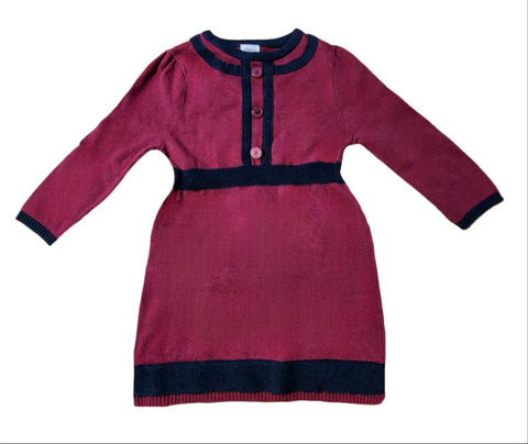 EGG BY SUSAN LAZAR Toddler Girl's Plum Classic Knit Dress W3CK648T $70 NEW