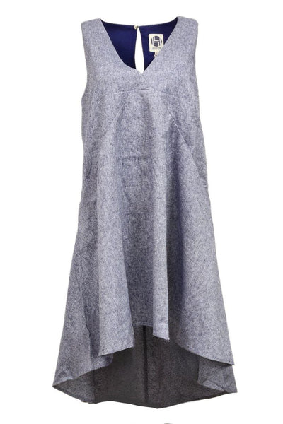 HoodLamb Women's Navy Pocket A-Line Hemp Dress 420 NWT