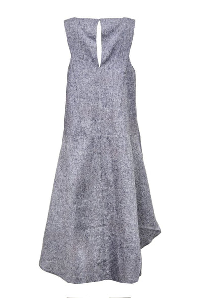 HoodLamb Women's Navy Pocket A-Line Hemp Dress 420 NWT