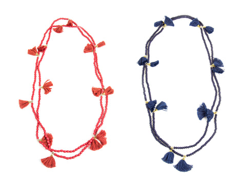 ROBERTA ROLLER RABBIT Women's Large Bead Pom Pom Necklace $28 NEW