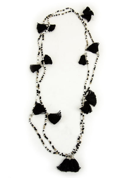ROBERTA ROLLER RABBIT Women's Beaded Pom Pom Necklace $28 NEW