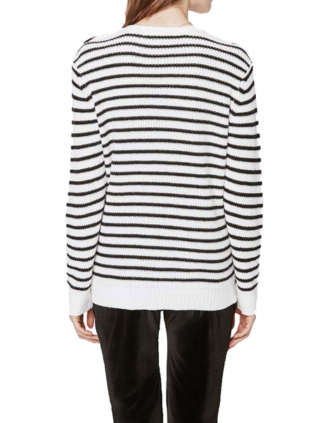 Rebecca Minkoff Women's Prim Stripe Patch Sweater